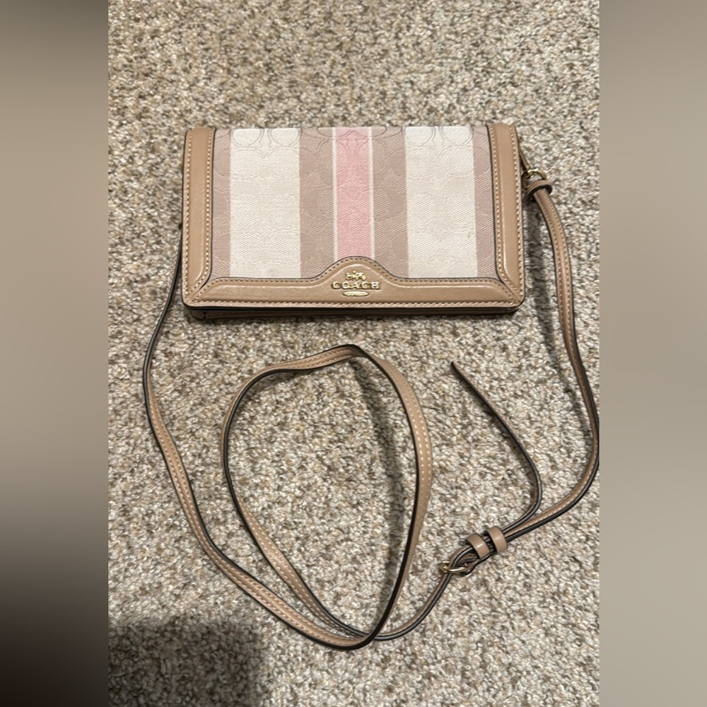 Coach Beige and Pink Crossbody Bag